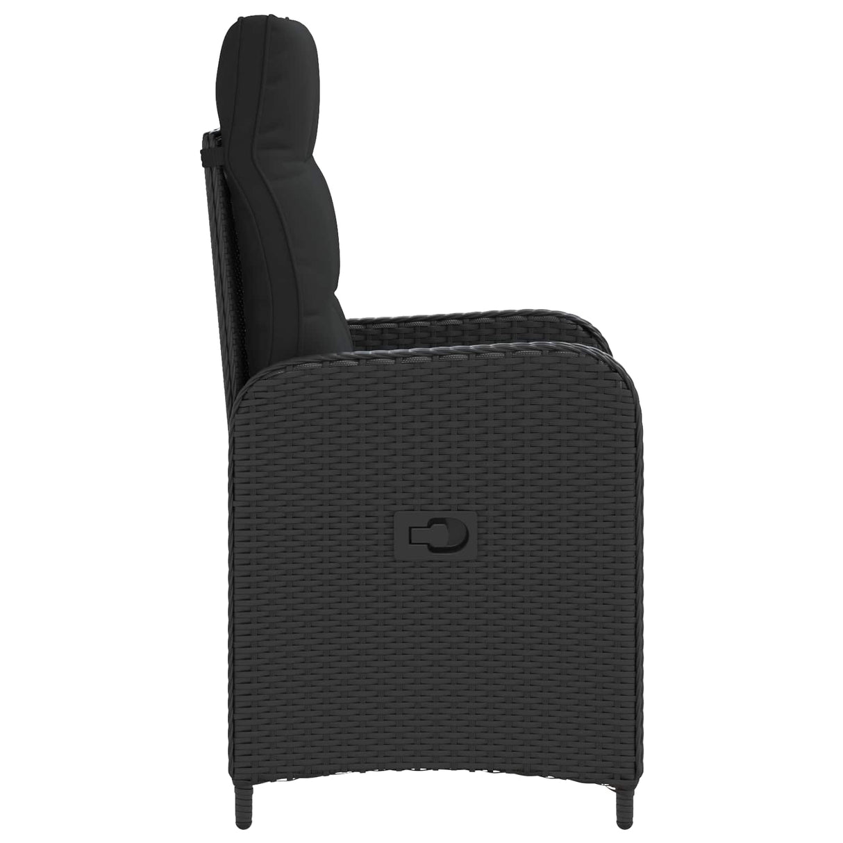 vidaXL Ligstoel voor Tuin Zwart poly rattan