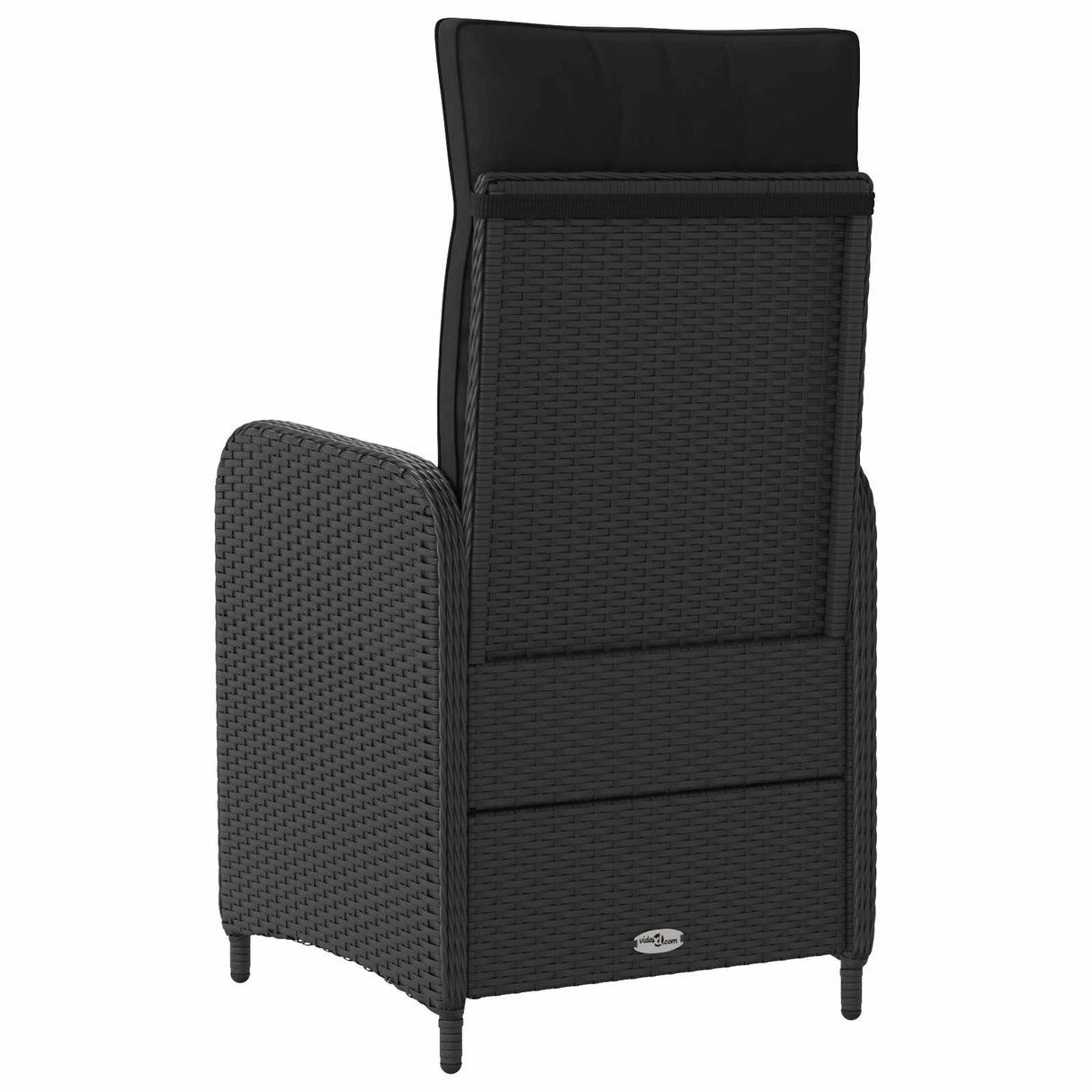 vidaXL Ligstoel voor Tuin Zwart poly rattan