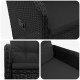 vidaXL Ligstoel voor Tuin Zwart poly rattan