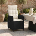 vidaXL Ligstoel voor Tuin Zwart poly rattan