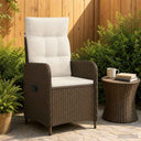 vidaXL Ligstoel voor Tuin Zwart poly rattan