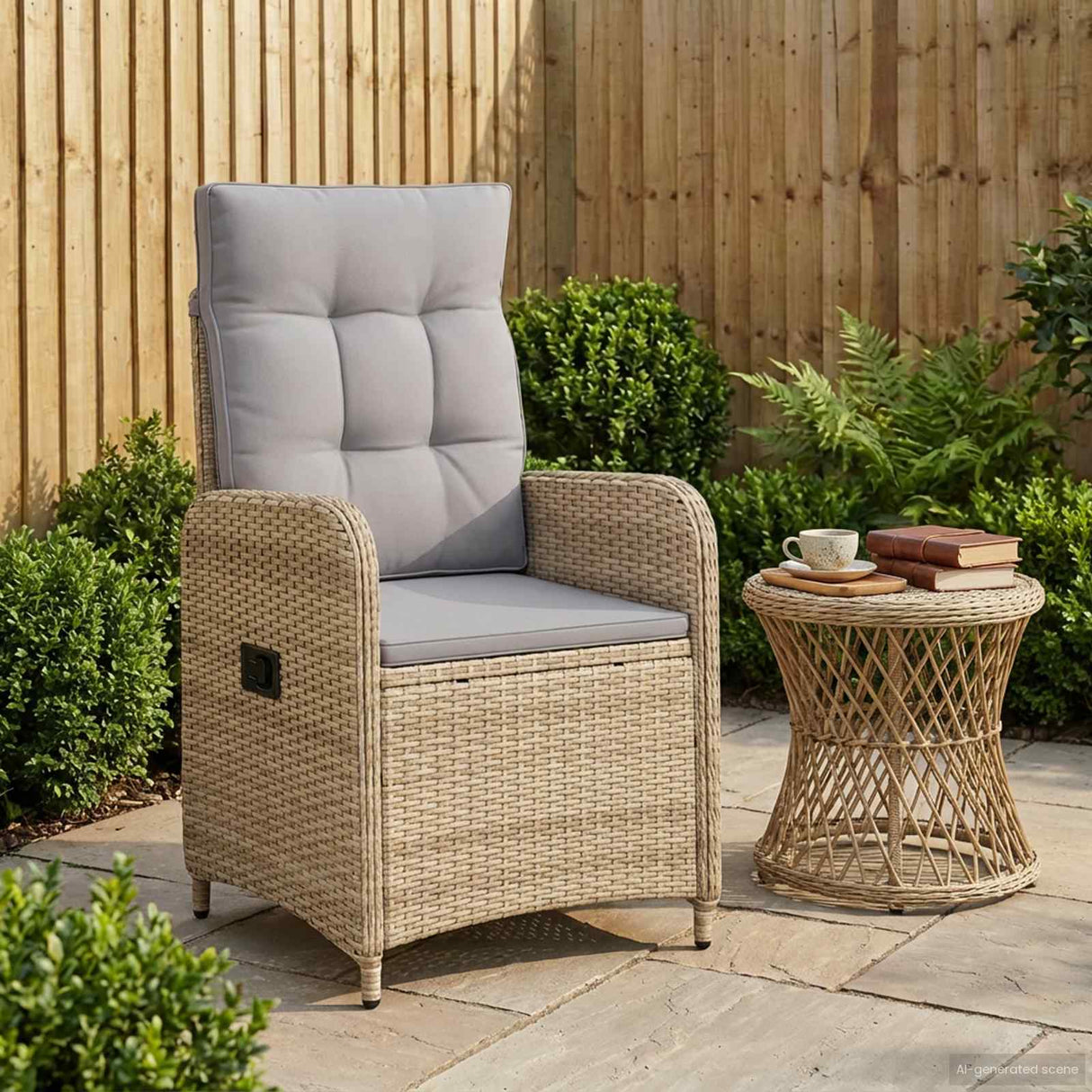 vidaXL Ligstoel voor Tuin Zwart poly rattan