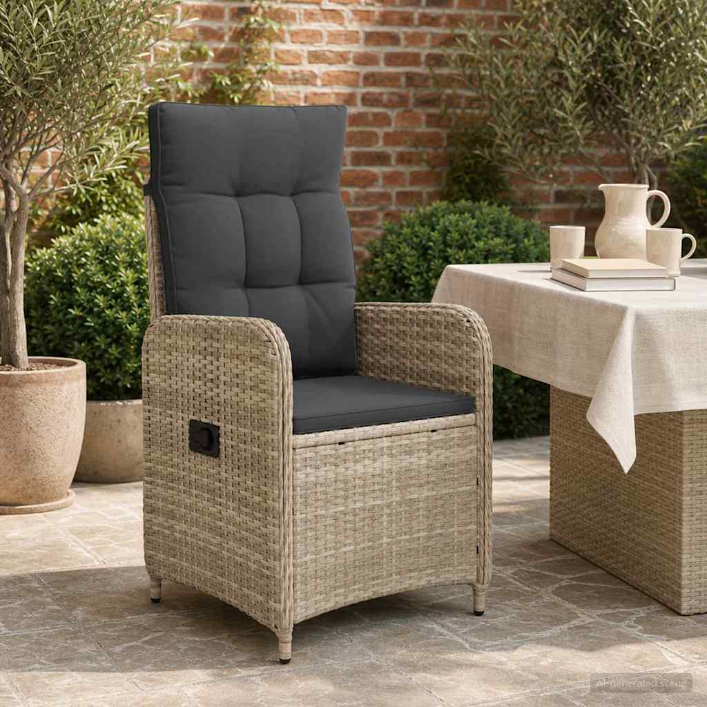 vidaXL Ligstoel voor Tuin Zwart poly rattan