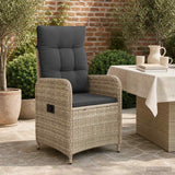 vidaXL Ligstoel voor Tuin Zwart poly rattan