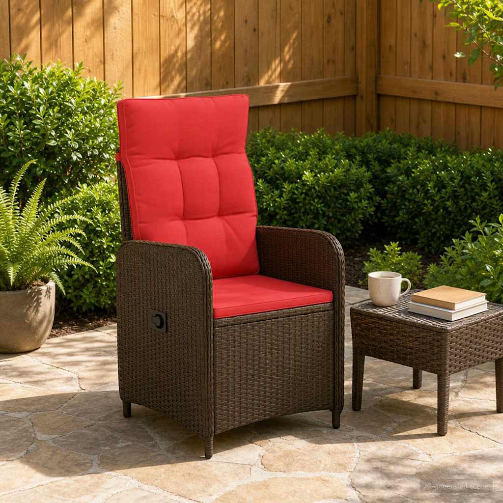 vidaXL Ligstoel voor Tuin Zwart poly rattan