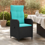 vidaXL Ligstoel voor Tuin Zwart poly rattan