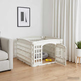 vidaXL 4 Paneel Hondenren Wit 63 x 63 x 40 cm Kunststof