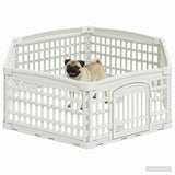 vidaXL 6 Paneel Honden speelruimte Wit 122 x 106 x 40 cm Kunststof