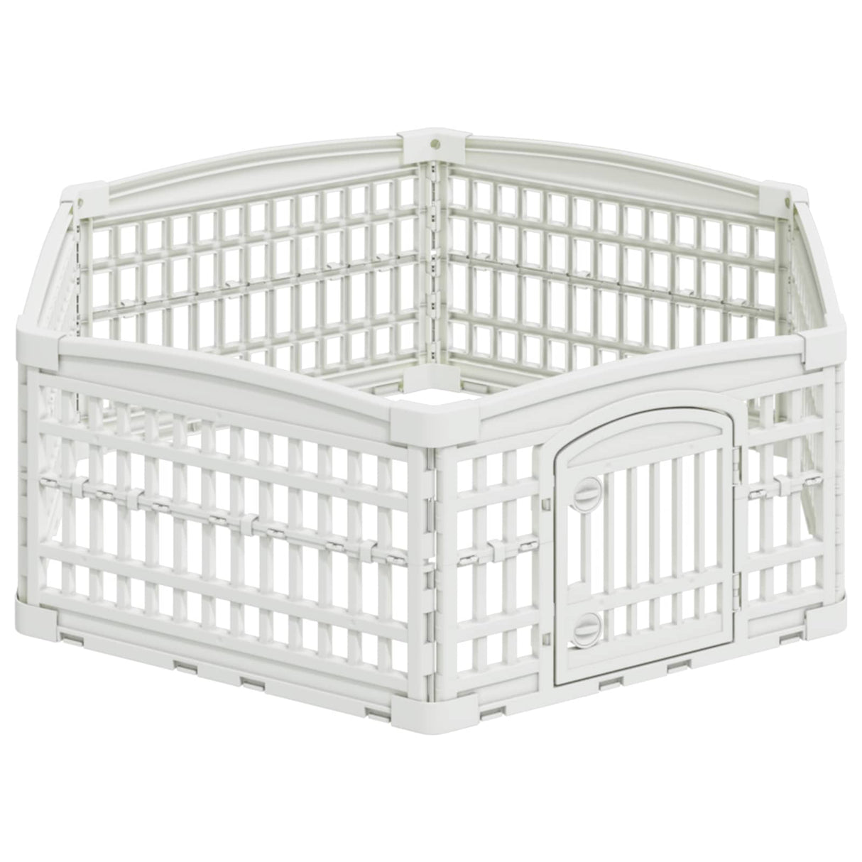 vidaXL 6 Paneel Honden speelruimte Wit 122 x 106 x 40 cm Kunststof