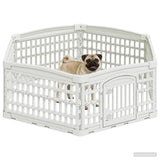 vidaXL 6 Paneel Honden speelruimte Wit 122 x 106 x 40 cm Kunststof