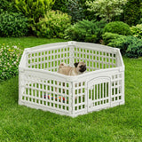 vidaXL 6 Paneel Honden speelruimte Wit 122 x 106 x 40 cm Kunststof