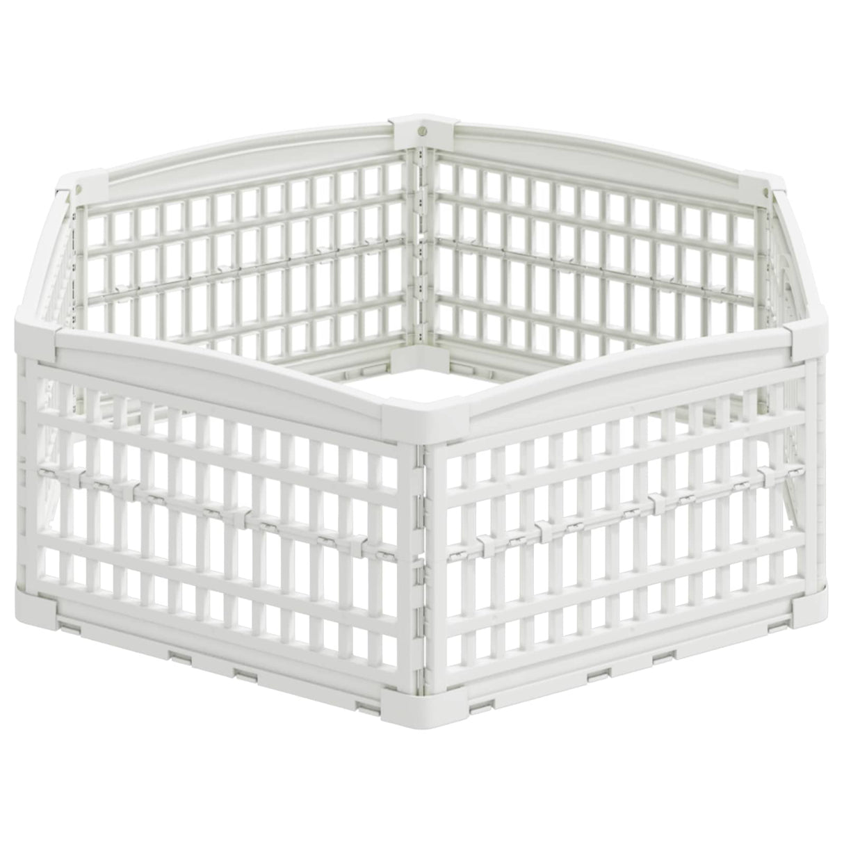 vidaXL 6 Paneel Honden speelruimte Wit 122 x 106 x 40 cm Kunststof