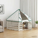vidaXL 6 Paneel Honden speelruimte Wit 122 x 106 x 40 cm Kunststof
