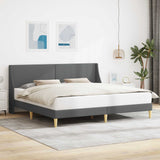 vidaXL Bedframe met hoofdeinde Donkergrijs 183 x 213 cm Stof