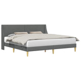 vidaXL Bedframe met hoofdeinde Donkergrijs 183 x 213 cm Stof