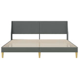 vidaXL Bedframe met hoofdeinde Donkergrijs 183 x 213 cm Stof
