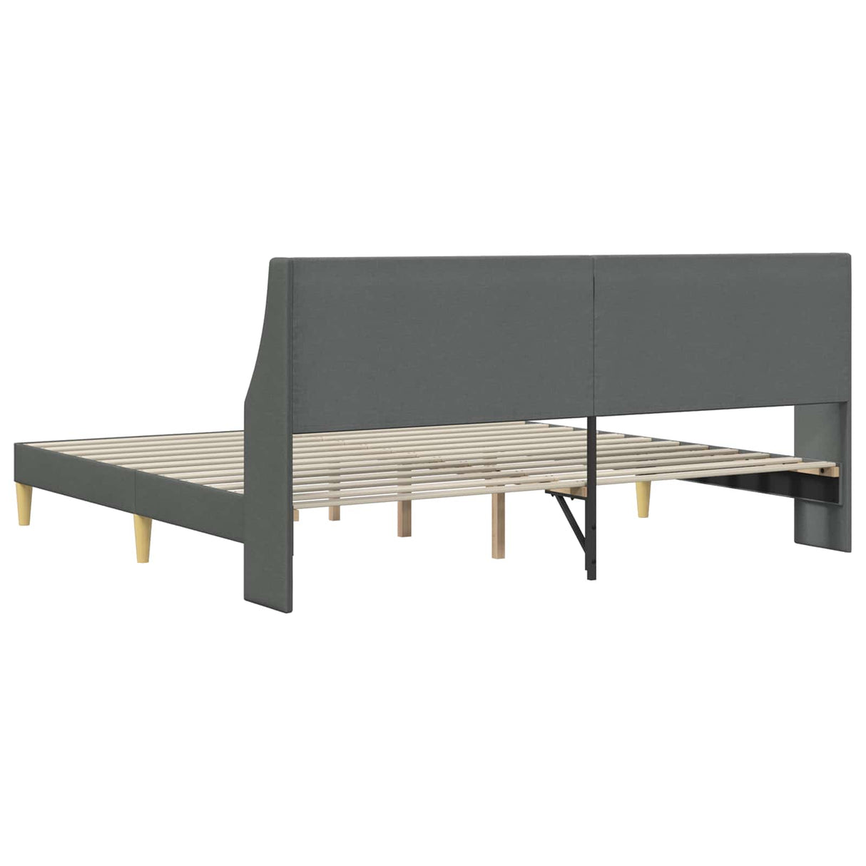 vidaXL Bedframe met hoofdeinde Donkergrijs 183 x 213 cm Stof