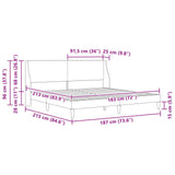vidaXL Bedframe met hoofdeinde Donkergrijs 183 x 213 cm Stof