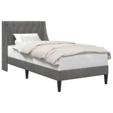 vidaXL Bedframe met hoofdeinde Donkergrijs 100 x 203 cm Fluweel