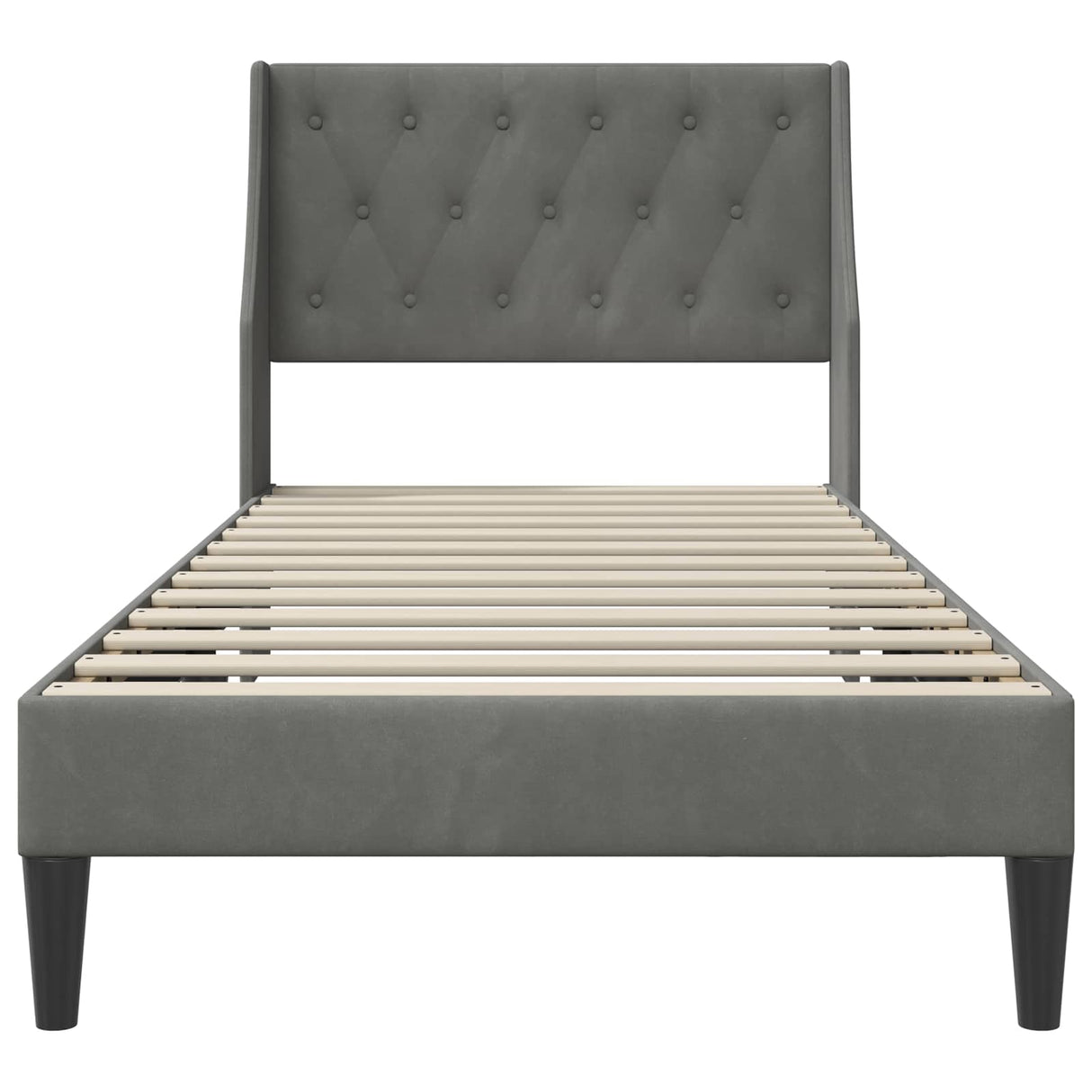 vidaXL Bedframe met hoofdeinde Donkergrijs 100 x 203 cm Fluweel