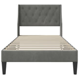 vidaXL Bedframe met hoofdeinde Donkergrijs 100 x 203 cm Fluweel
