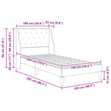 vidaXL Bedframe met hoofdeinde Donkergrijs 100 x 203 cm Fluweel