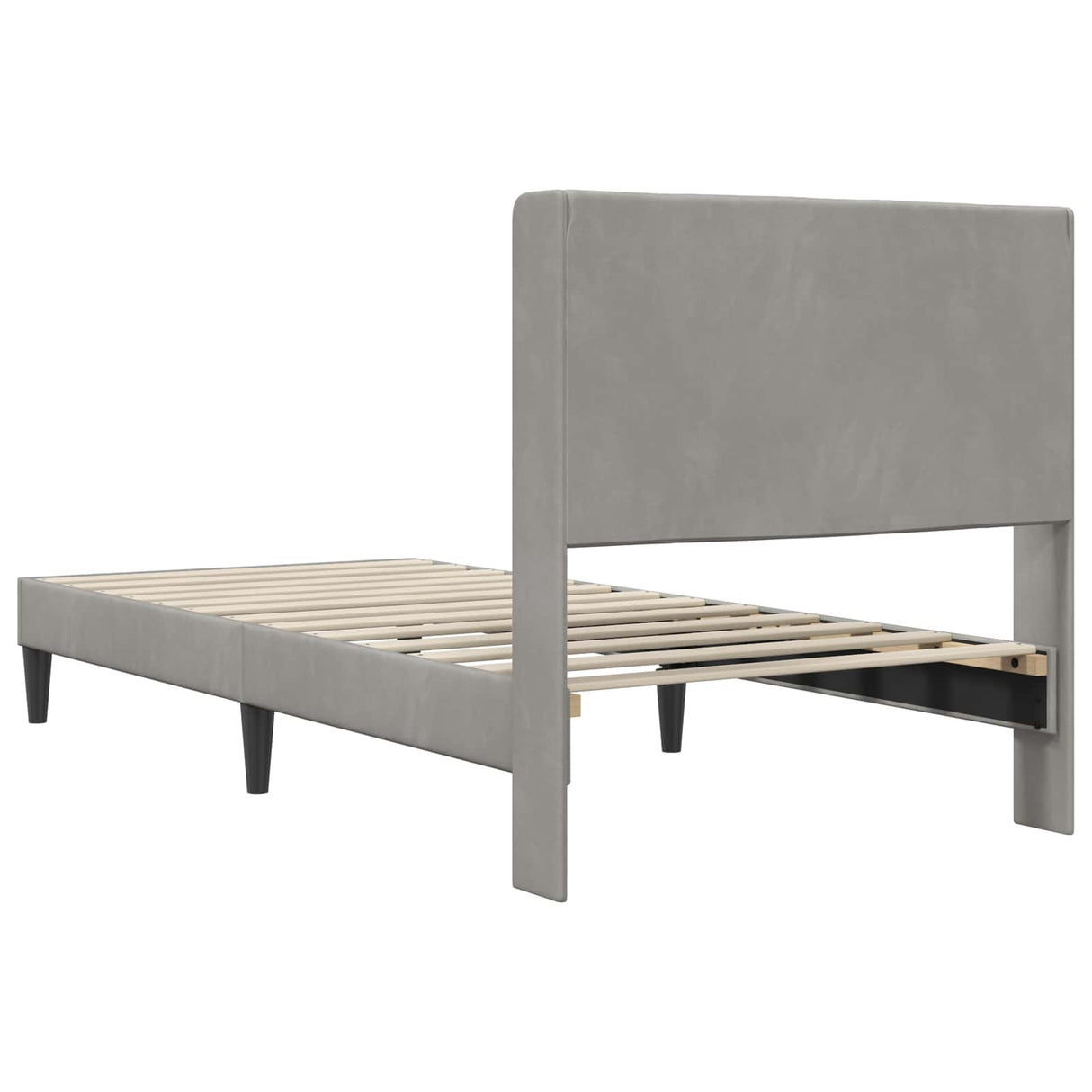 vidaXL Bedframe met hoofdeinde Lichtgrijs 80 x 200 cm Fluweel
