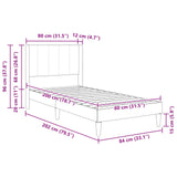 vidaXL Bedframe met hoofdeinde Lichtgrijs 80 x 200 cm Fluweel