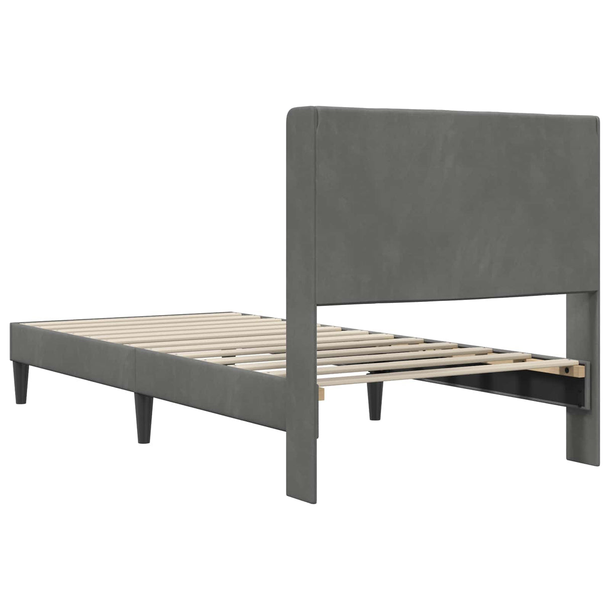 vidaXL Bedframe met hoofdeinde Donkergrijs 100 x 190 cm Fluweel