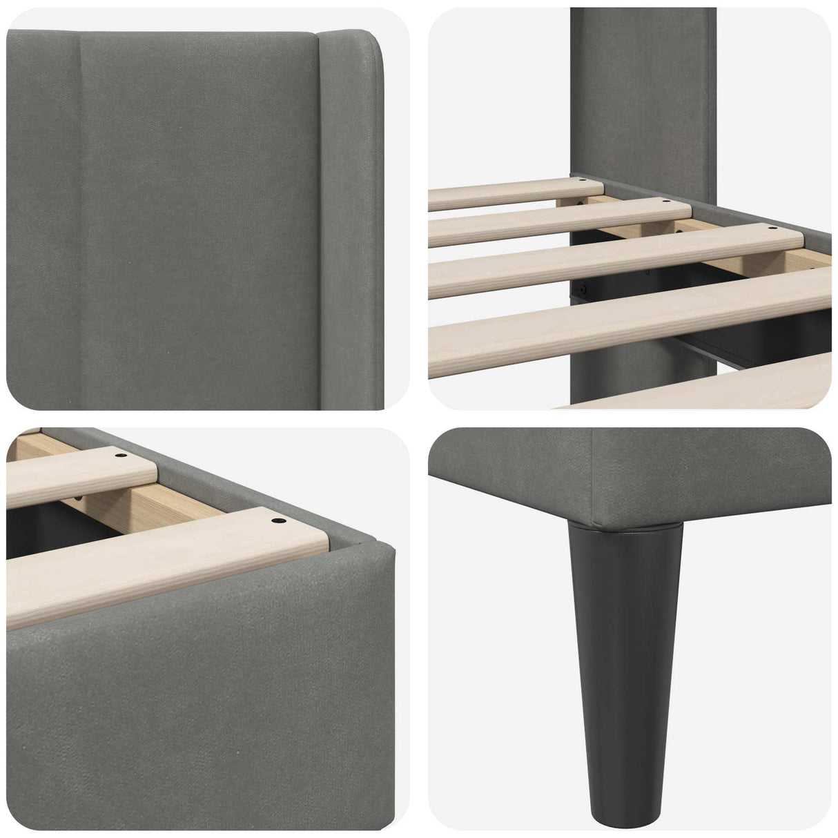 vidaXL Bedframe met hoofdeinde Donkergrijs 100 x 190 cm Fluweel