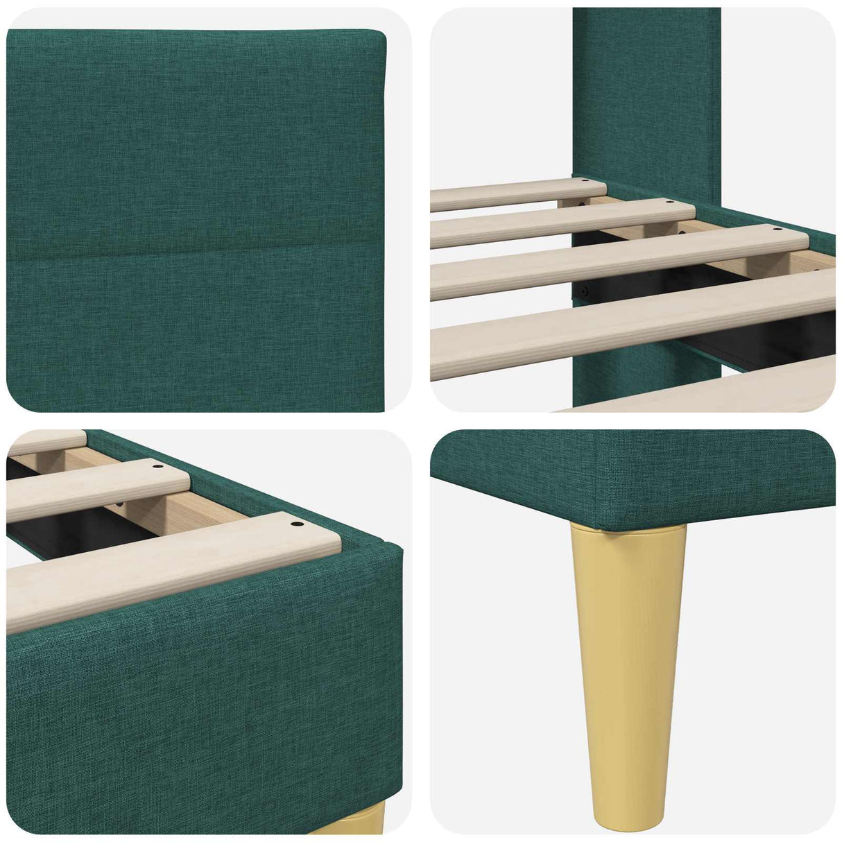 vidaXL Bedframe met hoofdeinde Donkergrijs 137 x 190 cm Stof