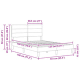 vidaXL Bedframe met hoofdeinde Donkergrijs 137 x 190 cm Stof