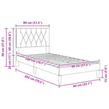 vidaXL Bedframe met hoofdeinde Lichtgrijs 80 x 200 cm Fluweel
