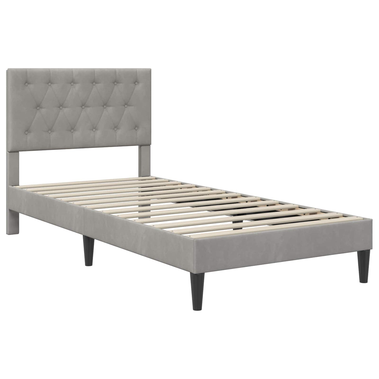 vidaXL Bedframe met hoofdeinde Lichtgrijs 80 x 200 cm Fluweel