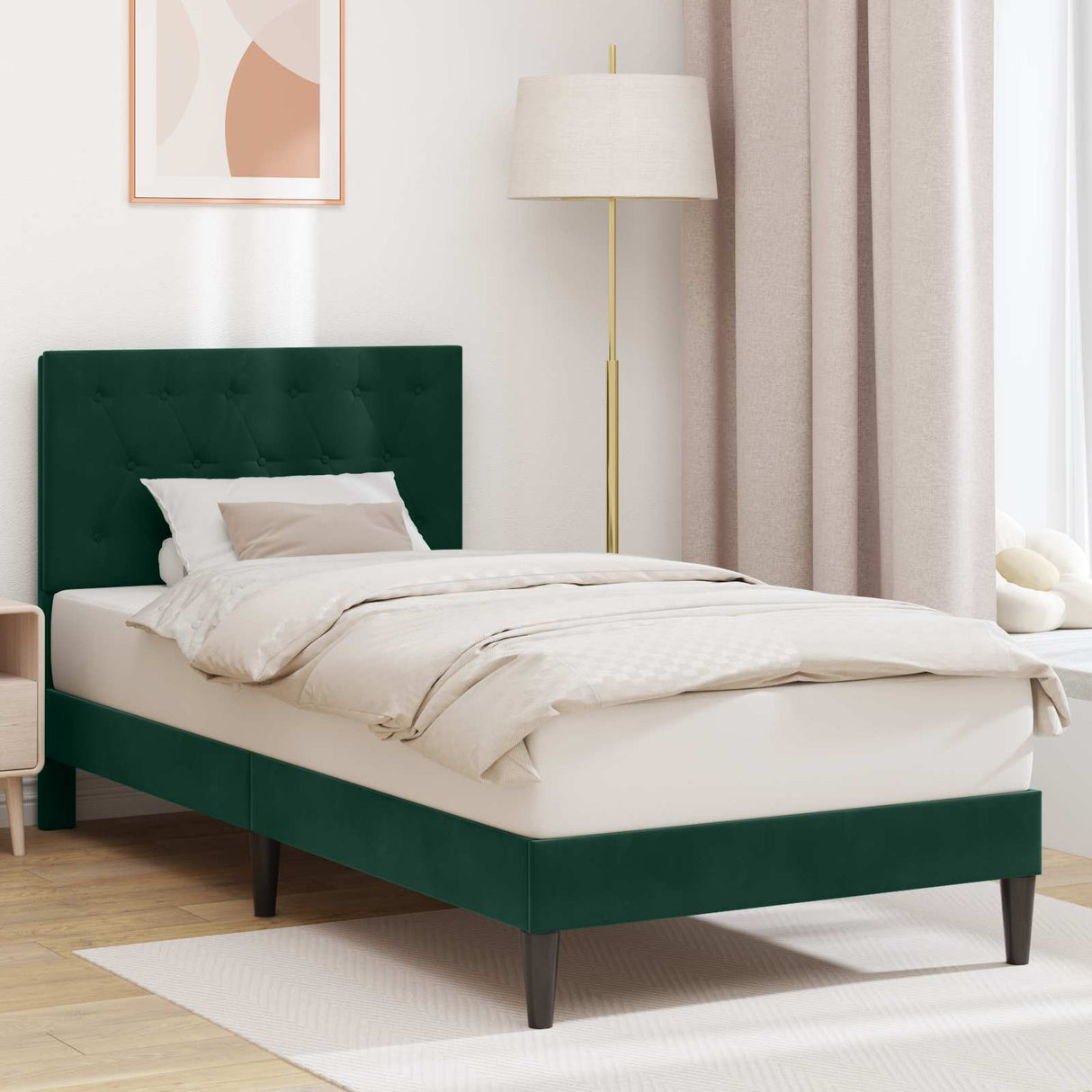 vidaXL Bedframe met hoofdeinde Lichtgrijs 80 x 200 cm Fluweel