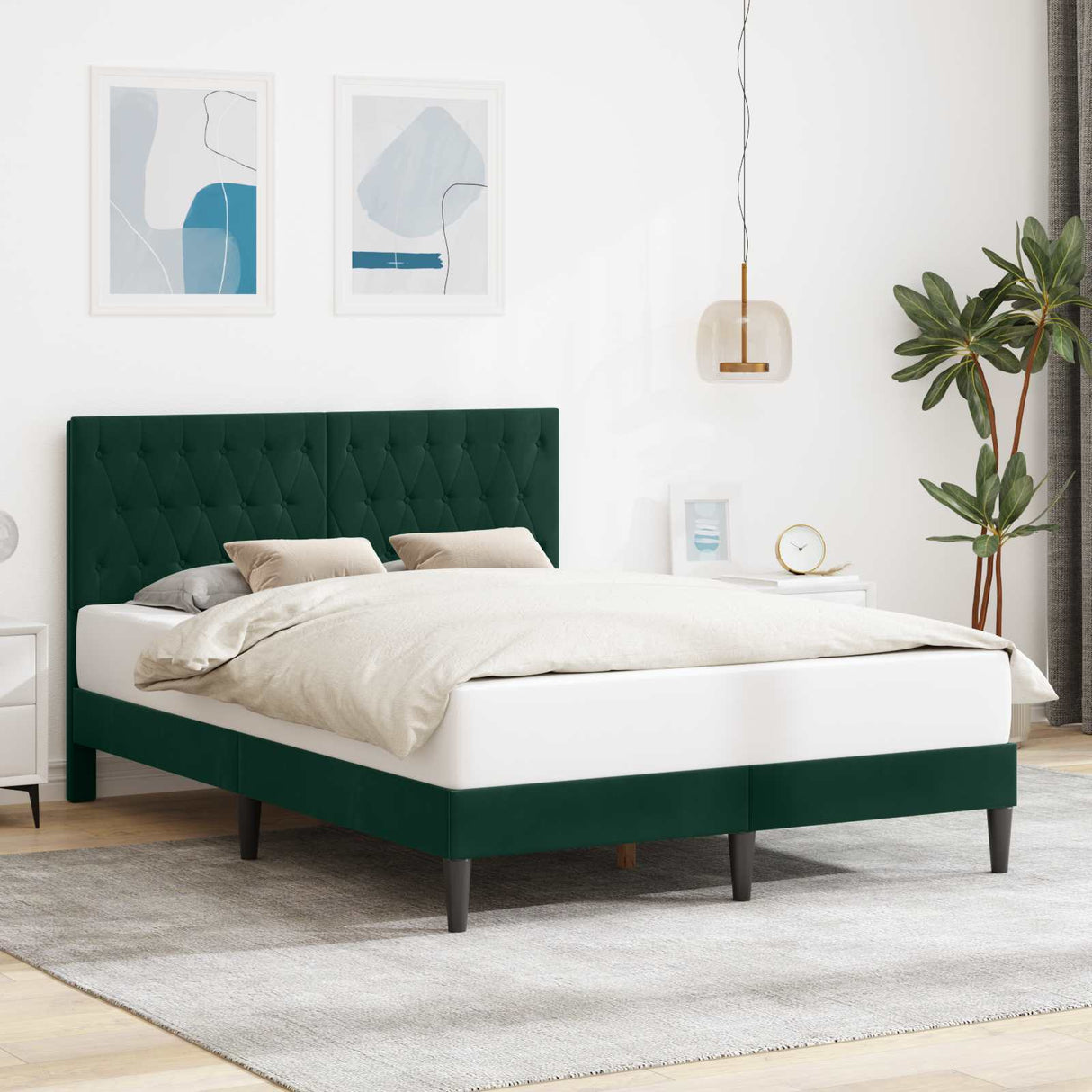 vidaXL Bedframe met hoofdeinde Lichtgrijs 80 x 200 cm Fluweel