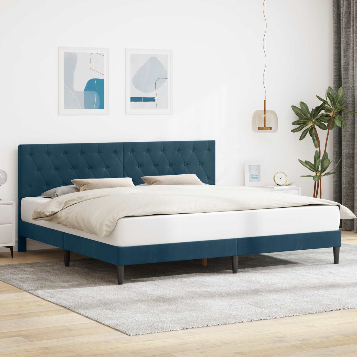 vidaXL Bedframe met hoofdeinde Lichtgrijs 80 x 200 cm Fluweel
