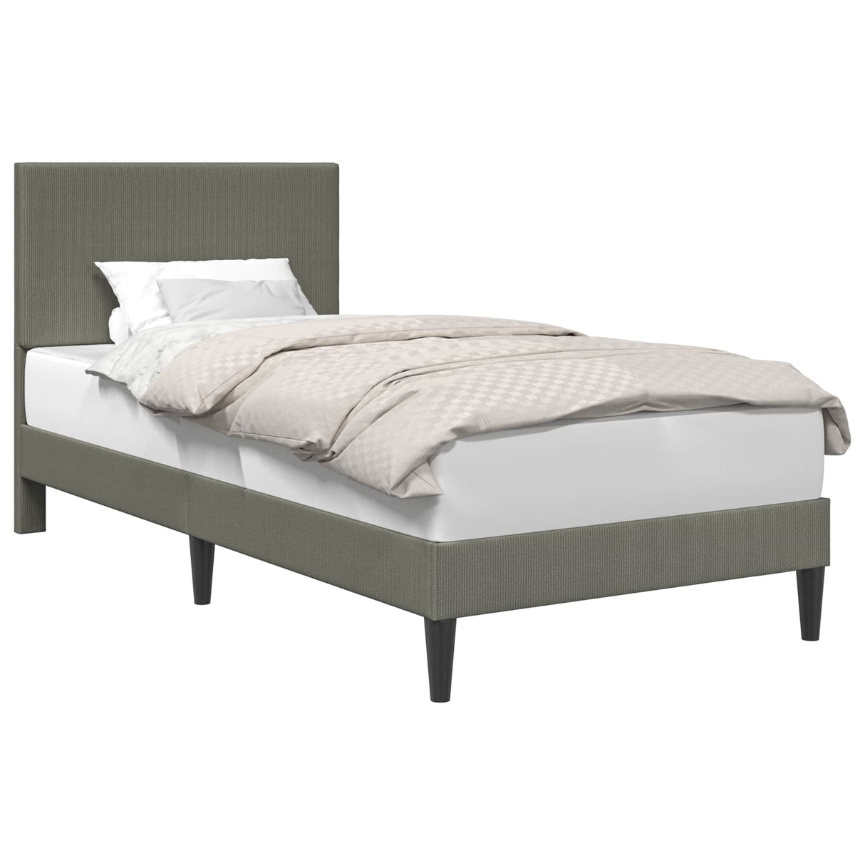 vidaXL Bedframe met hoofdeinde Lichtgrijs 80 x 200 cm Corduroy stof