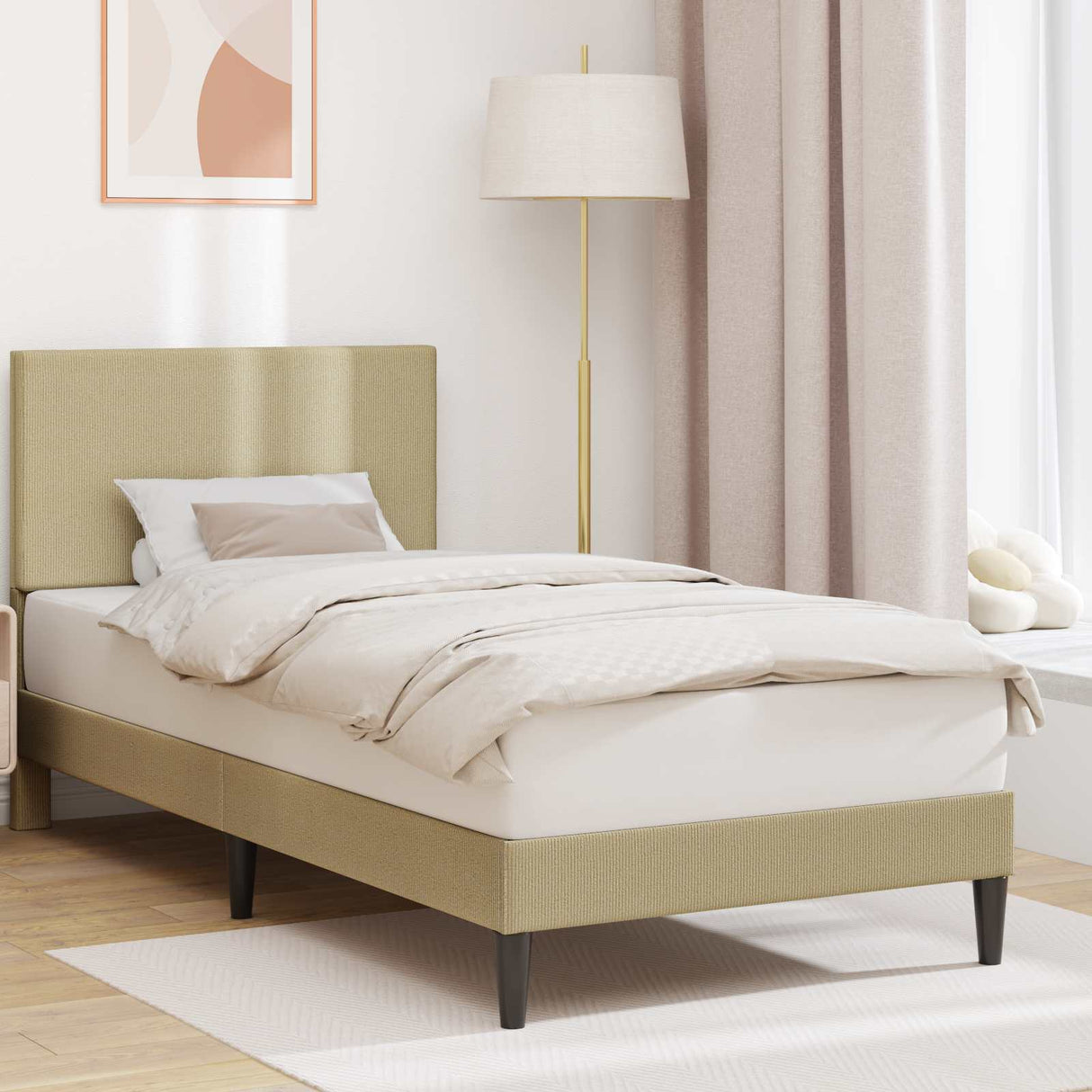 vidaXL Bedframe met hoofdeinde Lichtgrijs 80 x 200 cm Corduroy stof