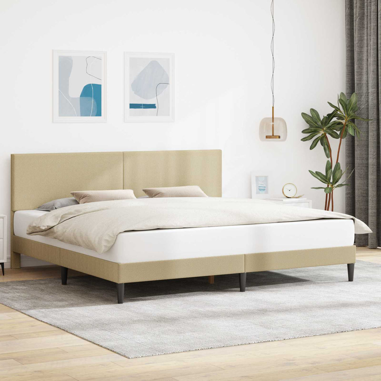 vidaXL Bedframe met hoofdeinde Lichtgrijs 80 x 200 cm Corduroy stof