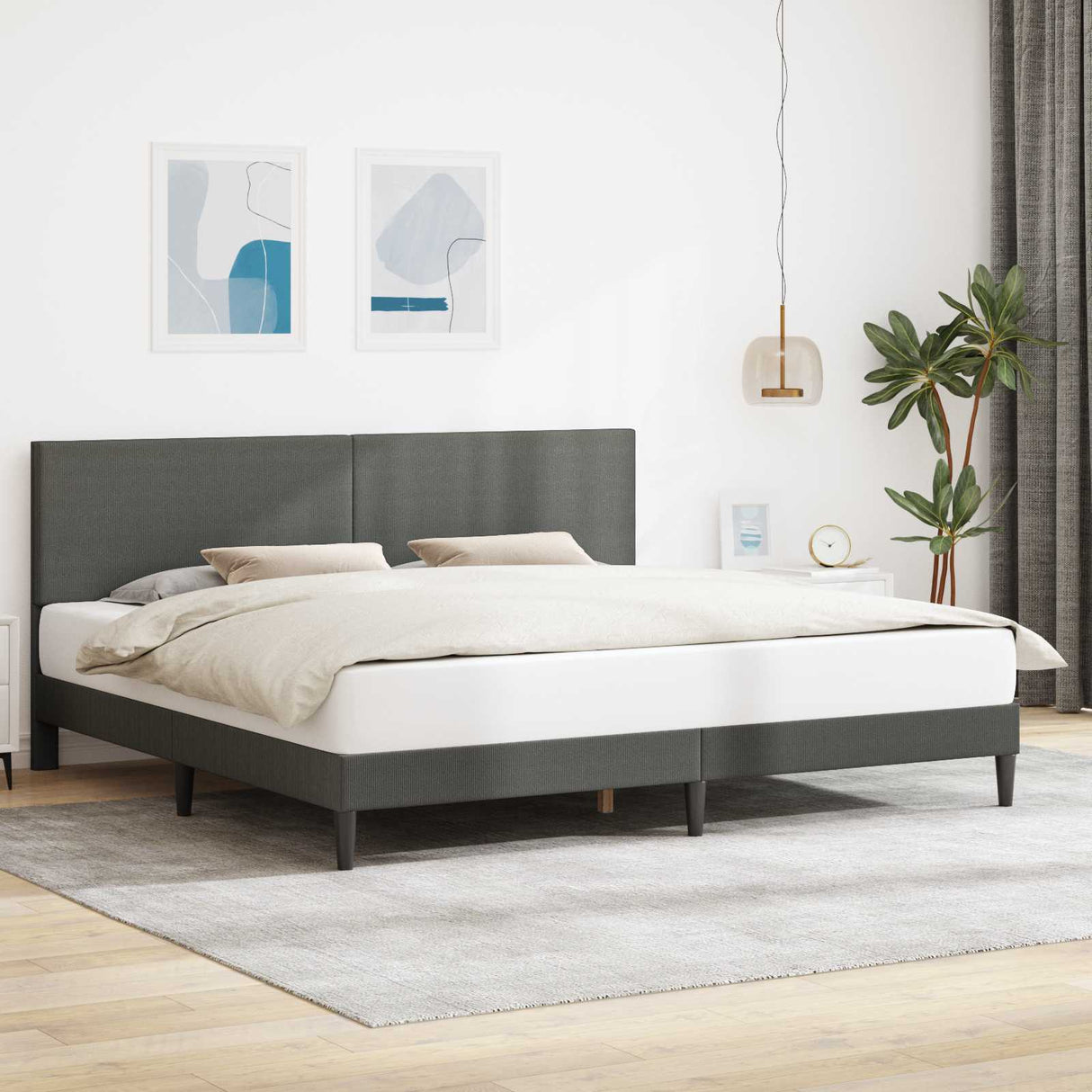 vidaXL Bedframe met hoofdeinde Lichtgrijs 80 x 200 cm Corduroy stof