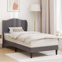 vidaXL Bedframe met hoofdeinde Grijs 80 x 200 cm Kunstleer
