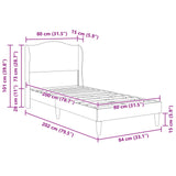 vidaXL Bedframe met hoofdeinde Grijs 80 x 200 cm Kunstleer