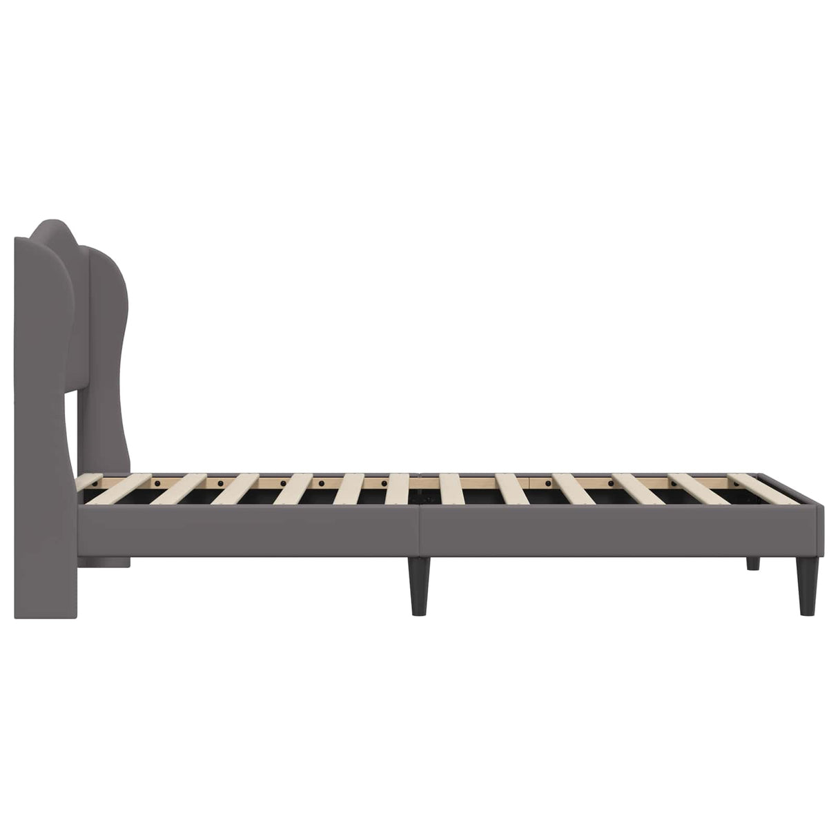 vidaXL Bedframe met hoofdeinde Grijs 80 x 200 cm Kunstleer