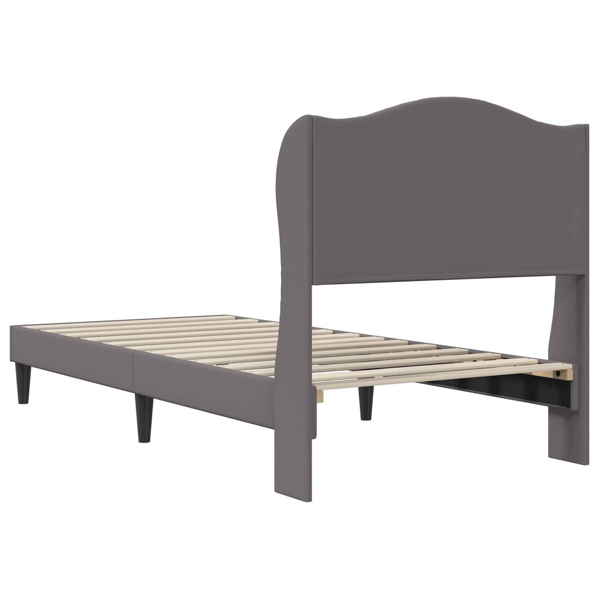 vidaXL Bedframe met hoofdeinde Grijs 80 x 200 cm Kunstleer