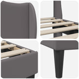 vidaXL Bedframe met hoofdeinde Grijs 80 x 200 cm Kunstleer