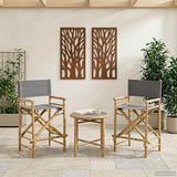 vidaXL Foldable Director's Chair 2 pcs Natural Bamboo