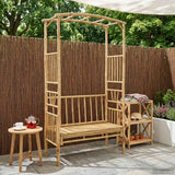 vidaXL Tuinboog met bank 115 x 50 x 205 cm Bamboe