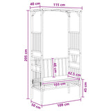 vidaXL Tuinboog met bank 115 x 50 x 205 cm Bamboe