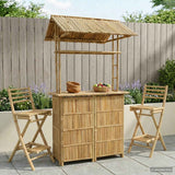 vidaXL Outdoor Bar Table Natural 110 x 50 x 209 cm Bamboo